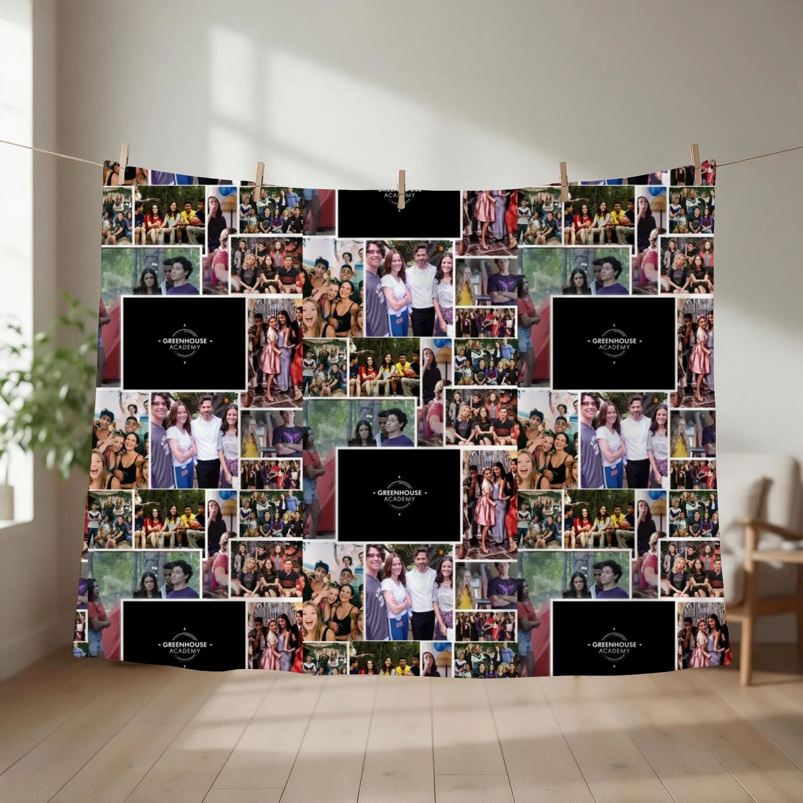 Greenhouse Academy Collage Throw Blanket couch cozy soft plush fuzzy picnic outdoor blanket