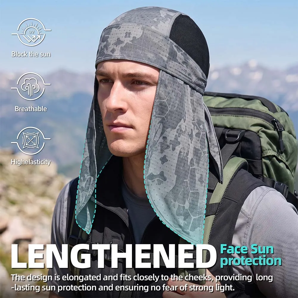 Men Cycling Caps Breathable Mesh Skull Cap Sun Protection Durag Helmet Liner Bandana Hats for Motorcycle Bicycle Running Sports
