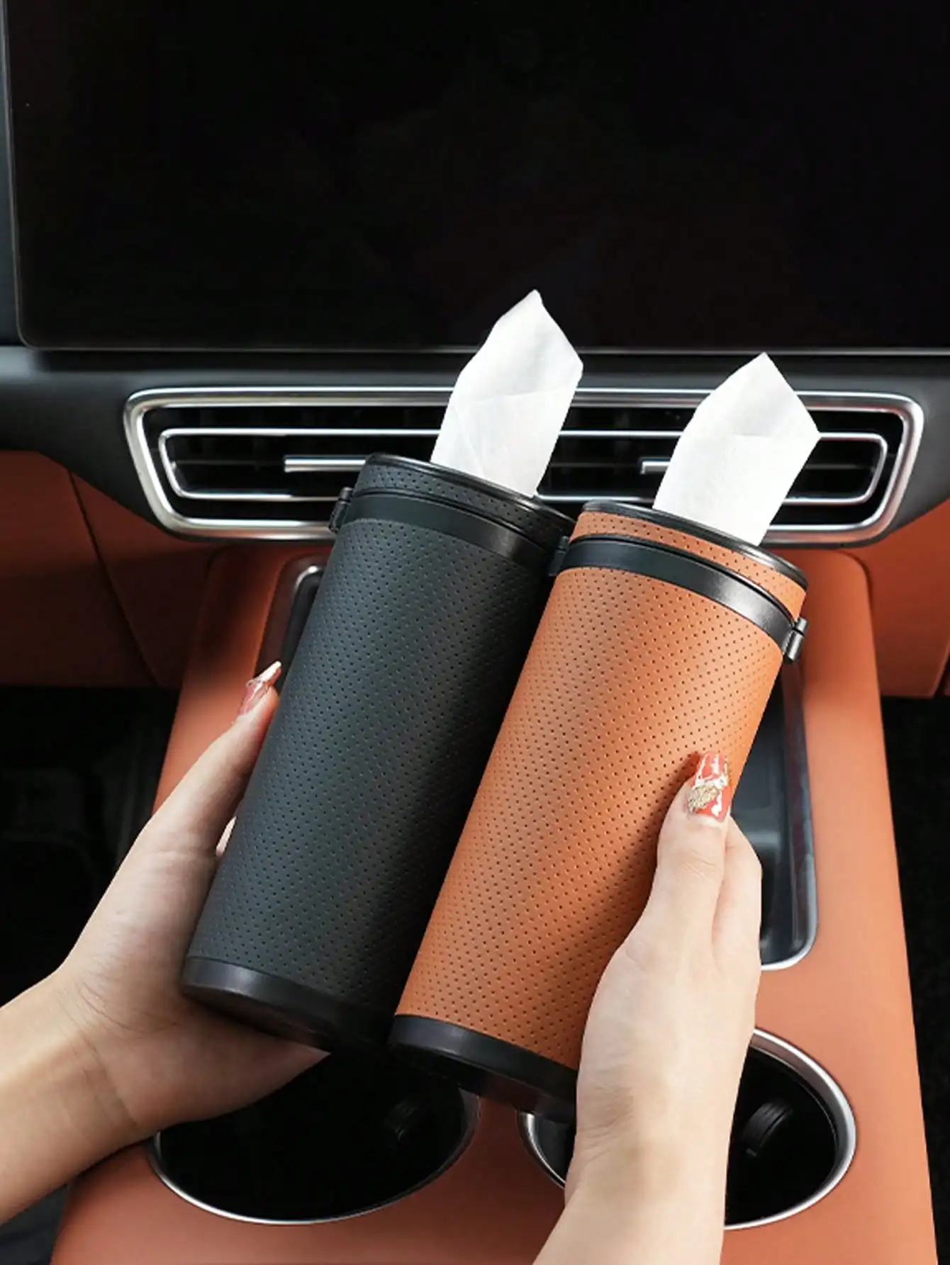 1Pc Car Tissue Box with Emergency Window Breaker – ABS Material, Universal for All Cars, SUVs and Trucks