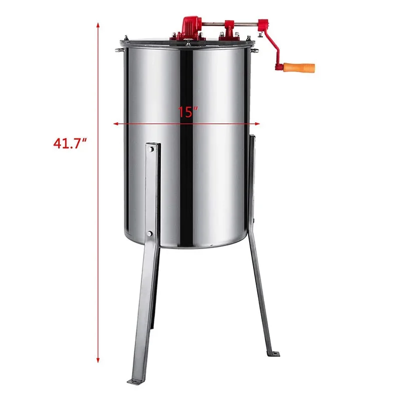 New with bracket 3 frame manual honey shaker honey separator 304 stainless steel honey extractor beekeeping tools