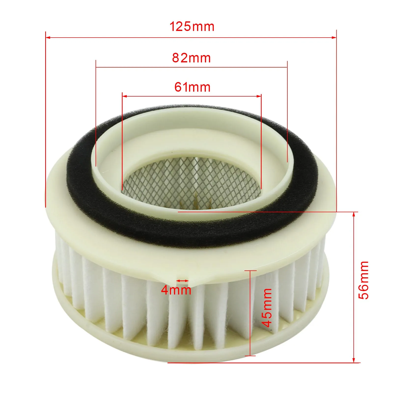 60mm Air Filter for Yamaha V-Star 650 1100 XVS650 XVS650A Drag Star 650 virago 535 1100 HFA4607 4TR-14451-00-00 4TR-14451-00