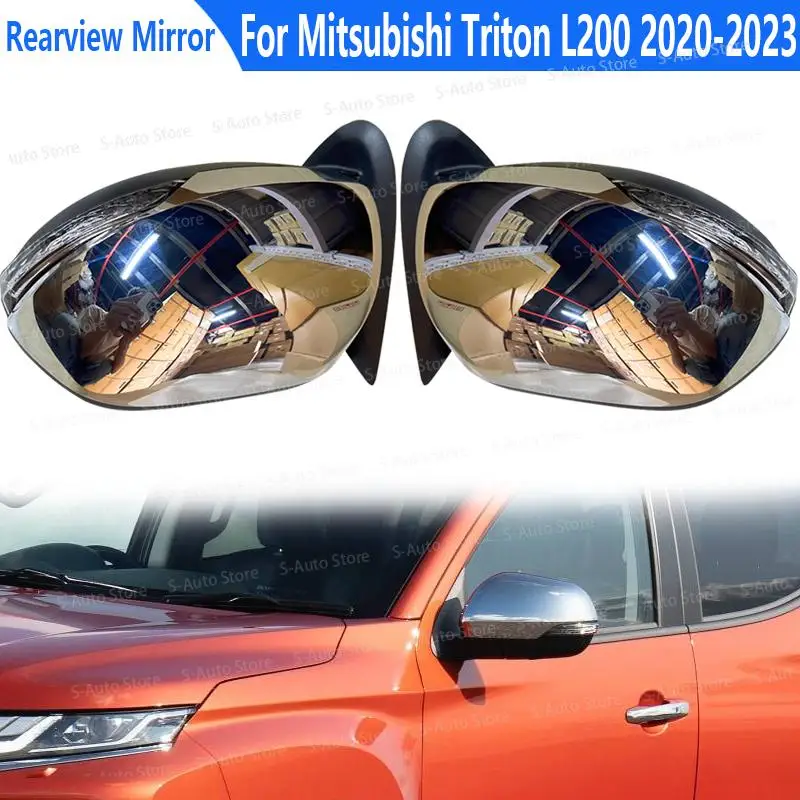 For Mitsubishi Triton L200 2020-2023 Car Rearview Mirror Assembly Auto Mirror Reflector Led Turn Signal Lights 7632C199 7632C200