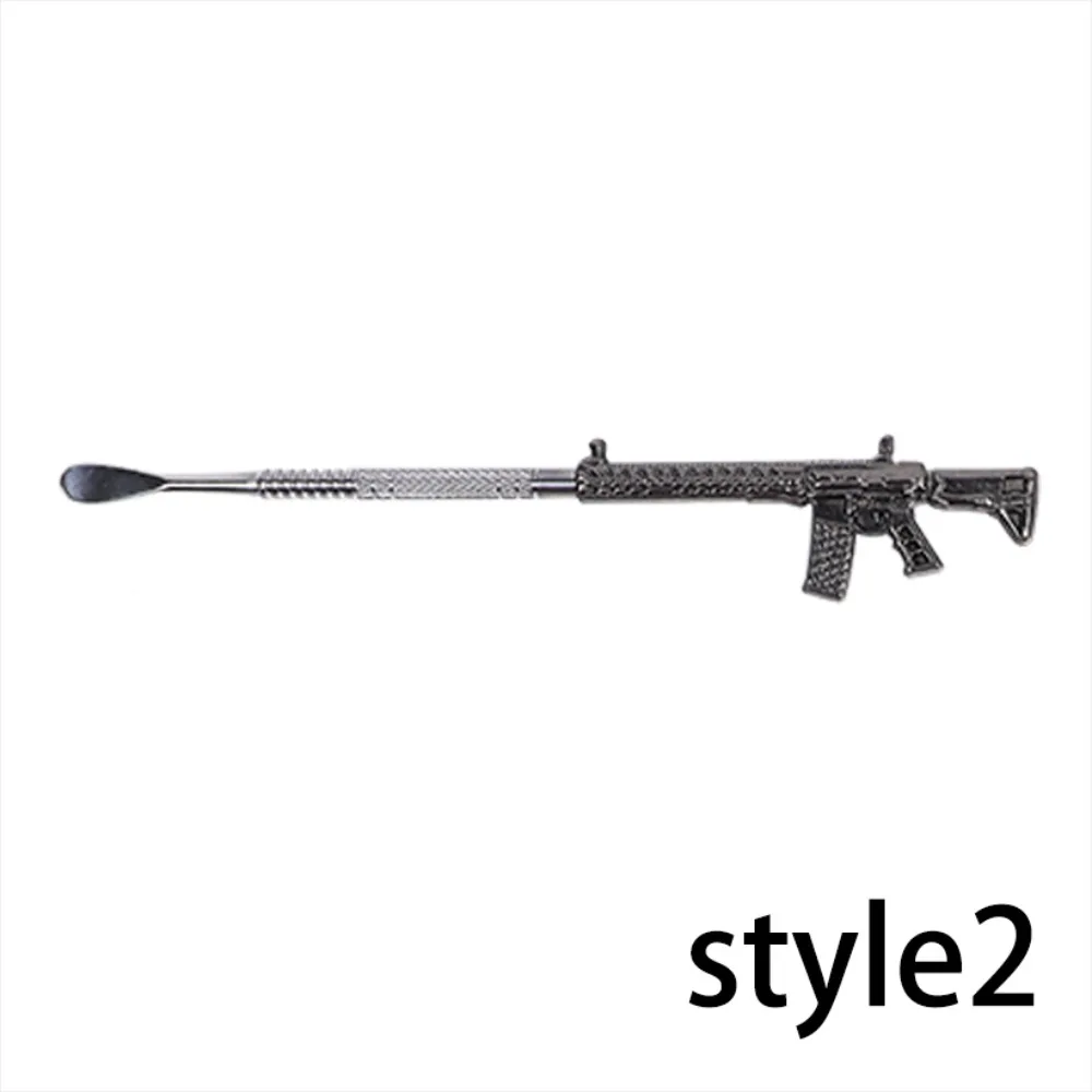 Cucchiaio per olio in metallo a forma di pistola da 16 mm Accessorio compatto per fumatori Strumento per pala portatile Regalo da uomo