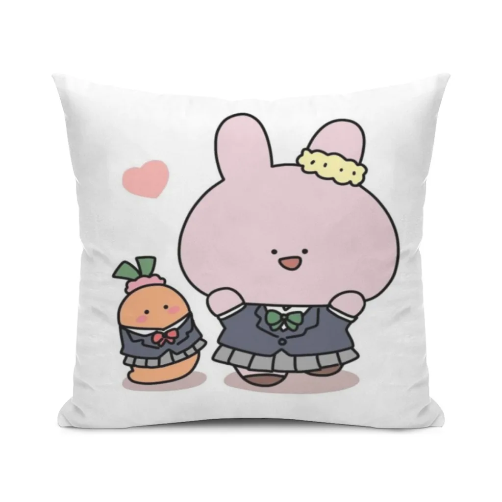 Asamimichaan Cute Asamimi Pillow Case SoftCushion Cover For Home Decor Easy To Clean