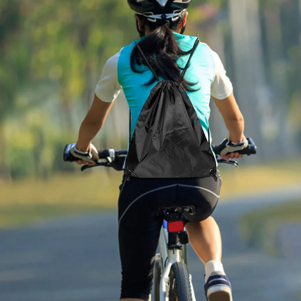 Bolsa de 2 peças, material durável, espaçosa, interior, fecho com cordão, alças ajustáveis, uso versátil para ciclistas