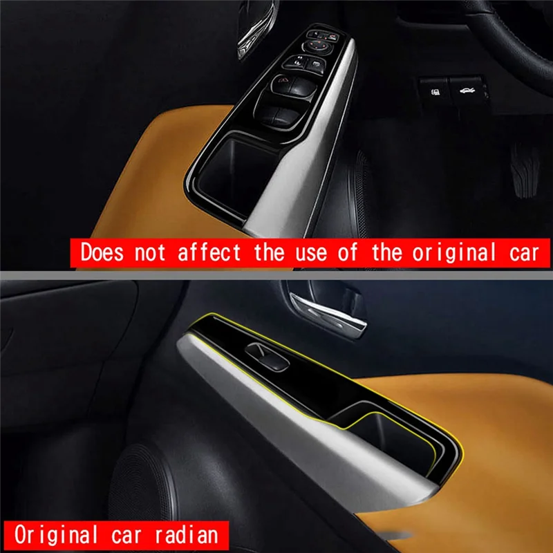 LHD Car Bright Black Window Glass Lift Button Switch Cover Trim Door Armrest Panel for KISKS E-Power 2021-2023