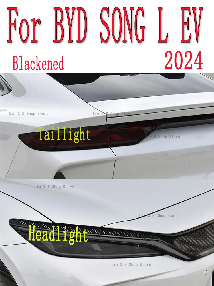 For BYD SONG L EV 2024 Rear Headlamp Car Styling Sticker Headlamps TPU Smoked Black taillight Protector Film accessories