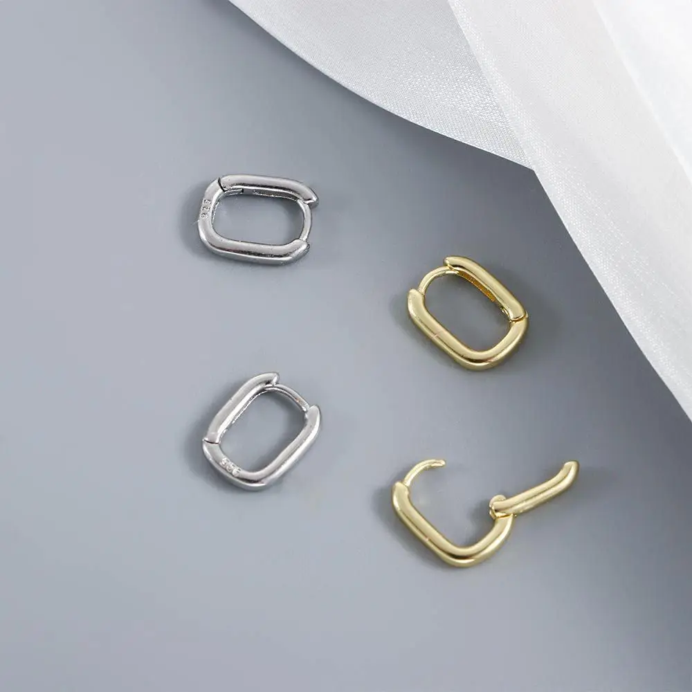 Minimalist Party Accessories Women Men Circle Silver Plated Hoop Earrings Ear Clips Fashion Jewelry Gift Huggie Earrings