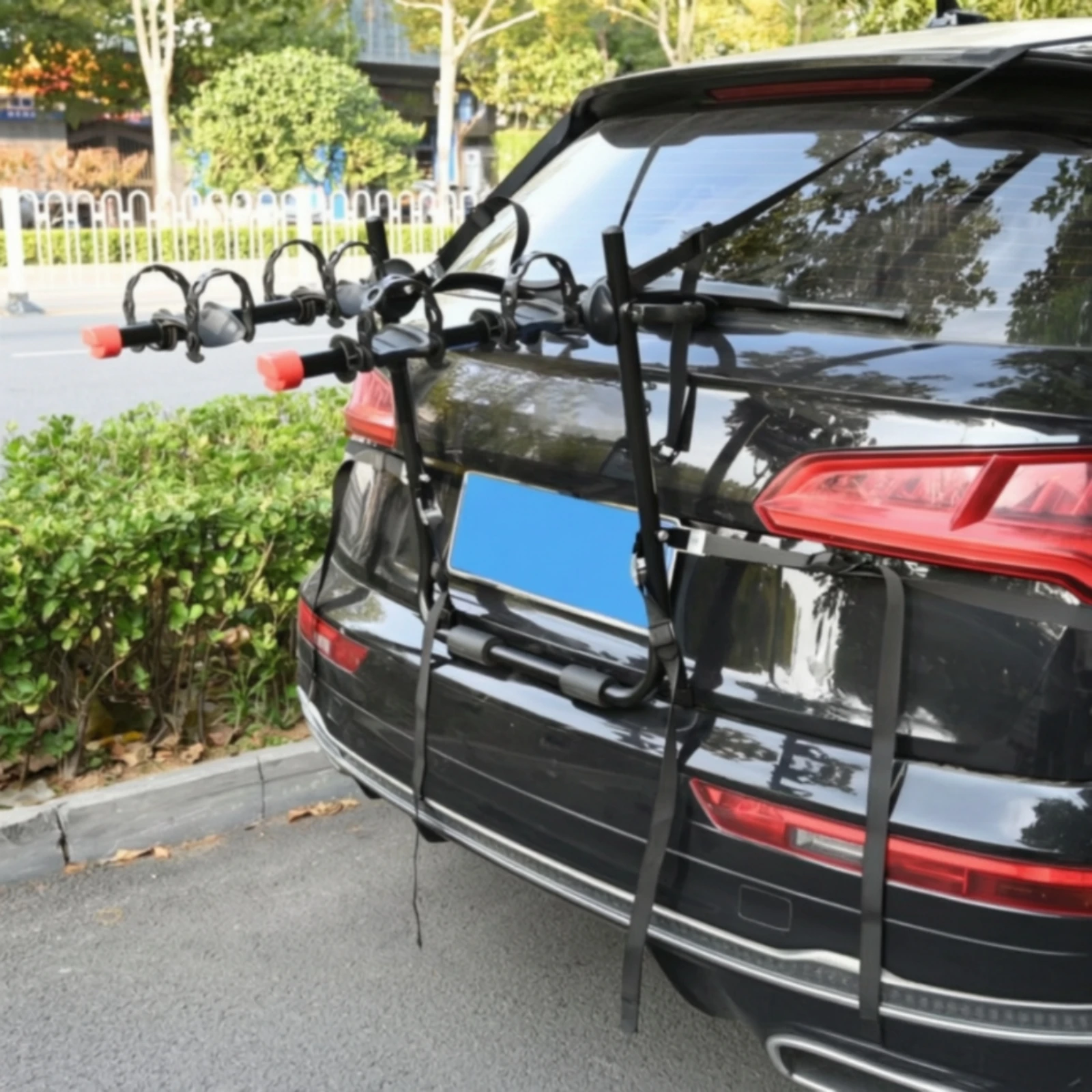 Rear-Mounted Cycle Carrier Strap-on Car Trunk Bike Rack Trunk Bike Rack Padded Rear Cycle Carrier Secure for Cyclists