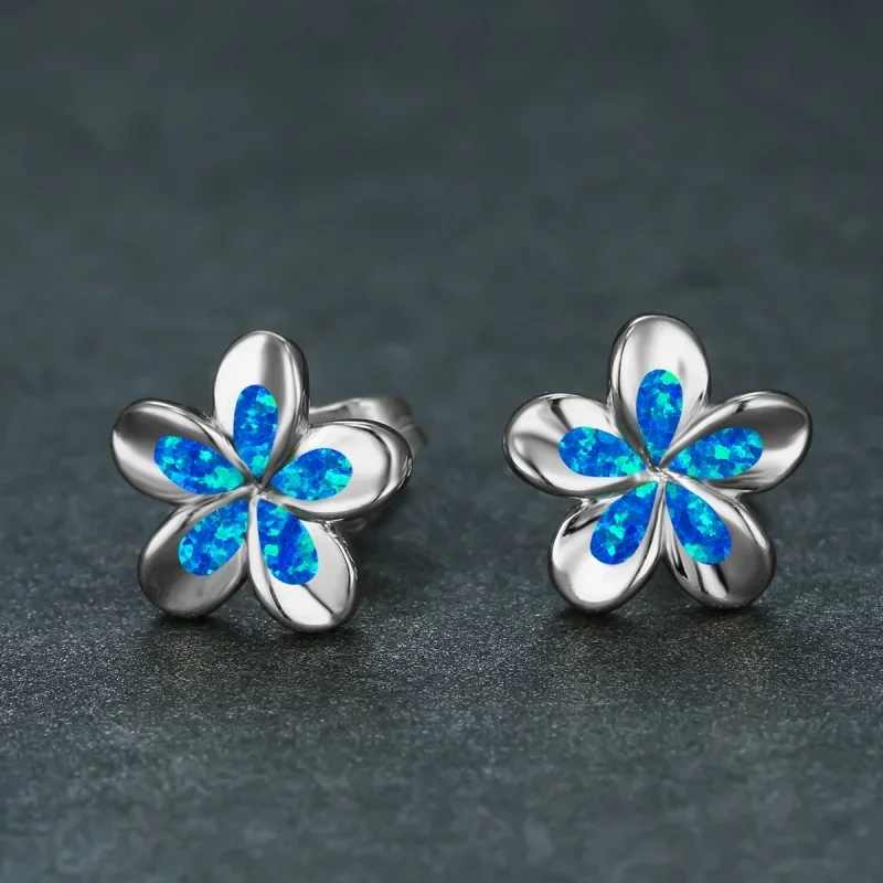 Australian Treasure Three-Dimensional Five-Petal Flower Earrings Fresh Sweet Fashion Commuting Personalized Jewelry Accessory
