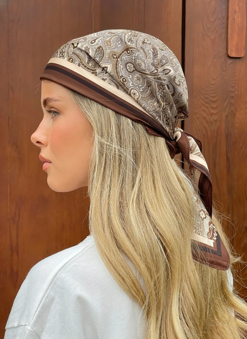 

Роскошный шелковый квадратный платок для женщин с узором пейсли, шаль, хиджаб, шейный платок, лента для волос, повязка на голову, бандана для путешествий