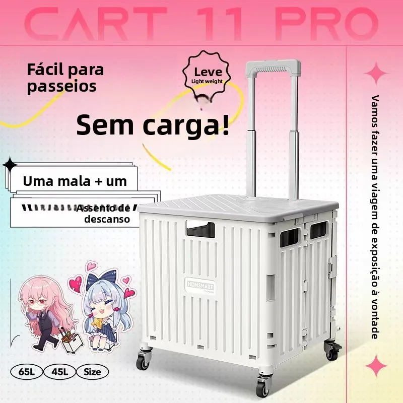 new-portable-car-storage-box-with-pull-rod-outdoor-camping-comic-market-stall-sitting-wheelbarrow-foldable-utility-cart