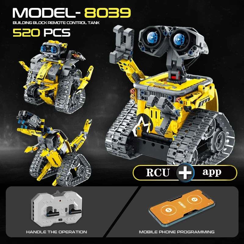 642 3 in 1 Vervorming Stad RC Robot Graafmachine Racewagen Bouwstenen Afstandsbediening Bulldozer Truck Bricks Speelgoed voor Kinderen