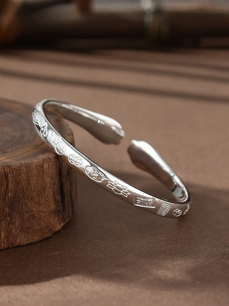 

999 Pure Silver Bracelet Attractive Wealthy Design New Chinese Sle Birthday Gift for Girlfriend Original Design Faion Jew...