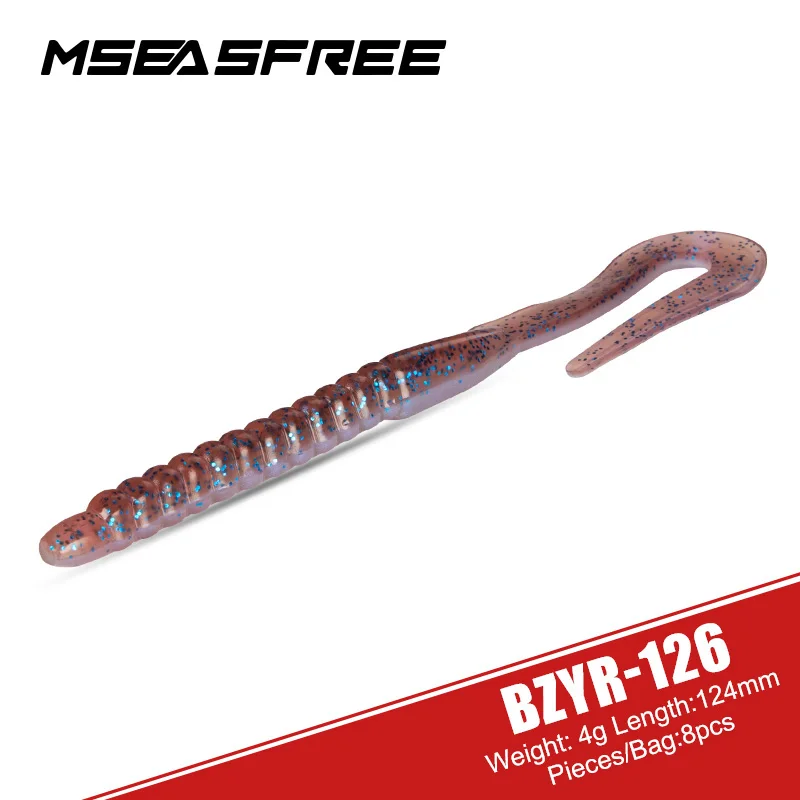 MSEASFREE-Soft Silicone Fishing Lure, Bionic Swimbait, Bionic Bait, Bass, Pike, Trout, Quality, 124mm, 4G, 8Pcs per Pack