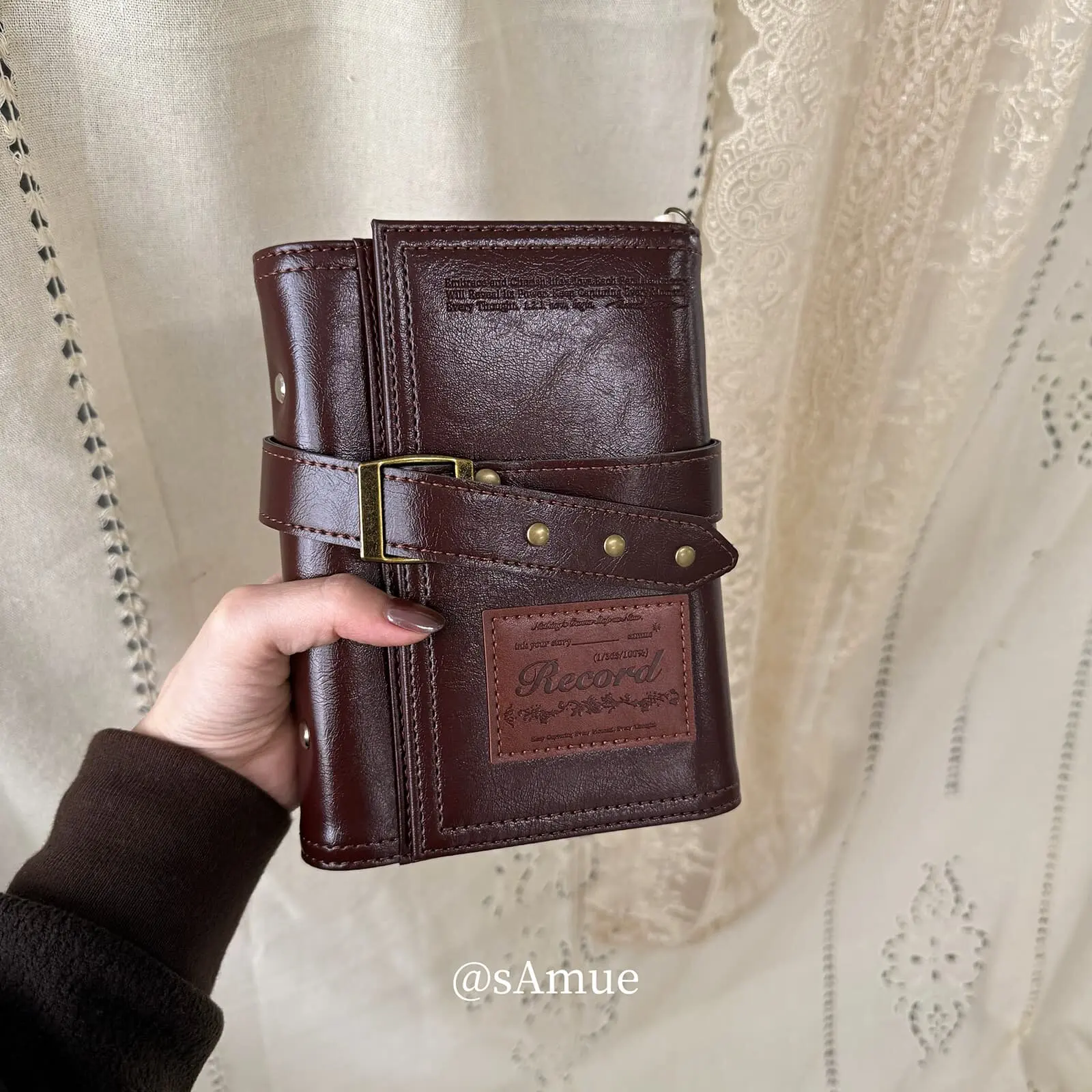 Vintage A6 3-Fold Leather Refillable Notebook, Premium 6-Ring Binder Diary, Portable Handmade Journal for Daily Planning