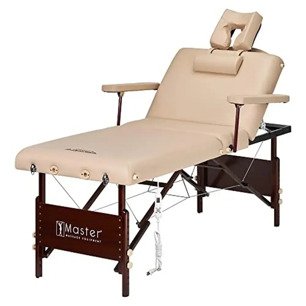 Portable Therma-Top Heated Wooden Massage Table Package with Memory Foam 30