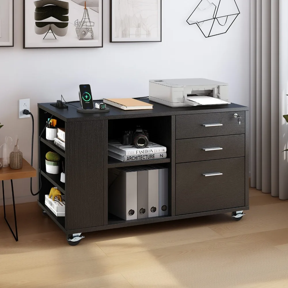 

Mobile File Cabinet 3 -Drawer Office Organizer Filing Cabinet 15.74D x 39.37W x 25.59H