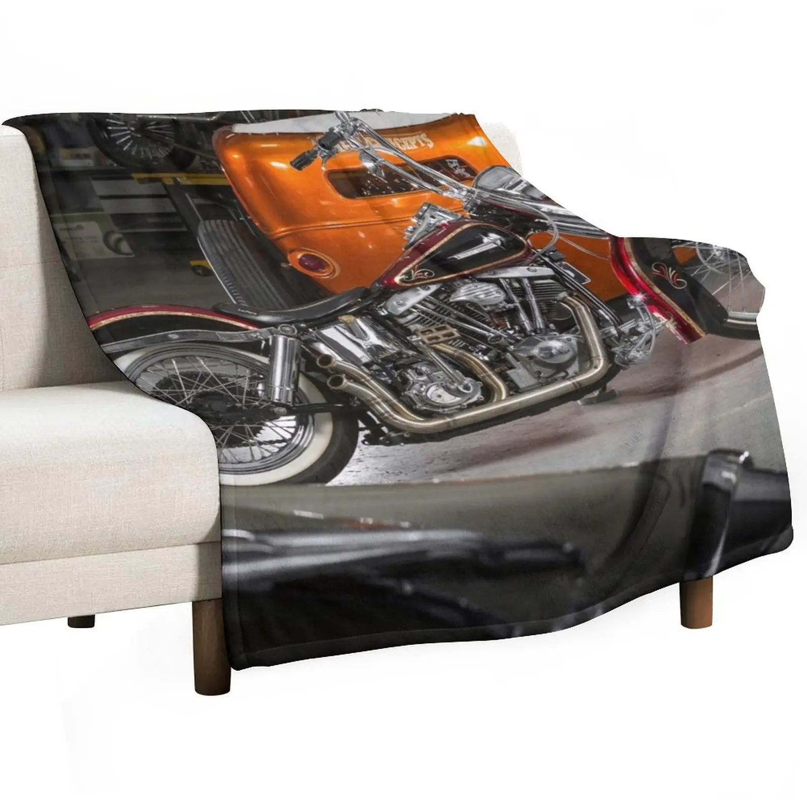 

Damien King's Harley Davidson Throw Blanket Flannel Summer Beddings Blankets