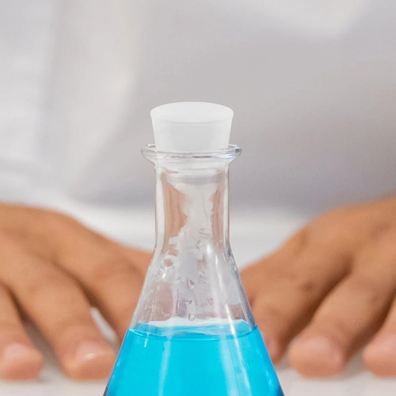 

22pcs White Conical Rubber Stopper Flexible Sealing Plugs For Lab Glass Bottles Test Tubes Flasks Waterproof Reusable