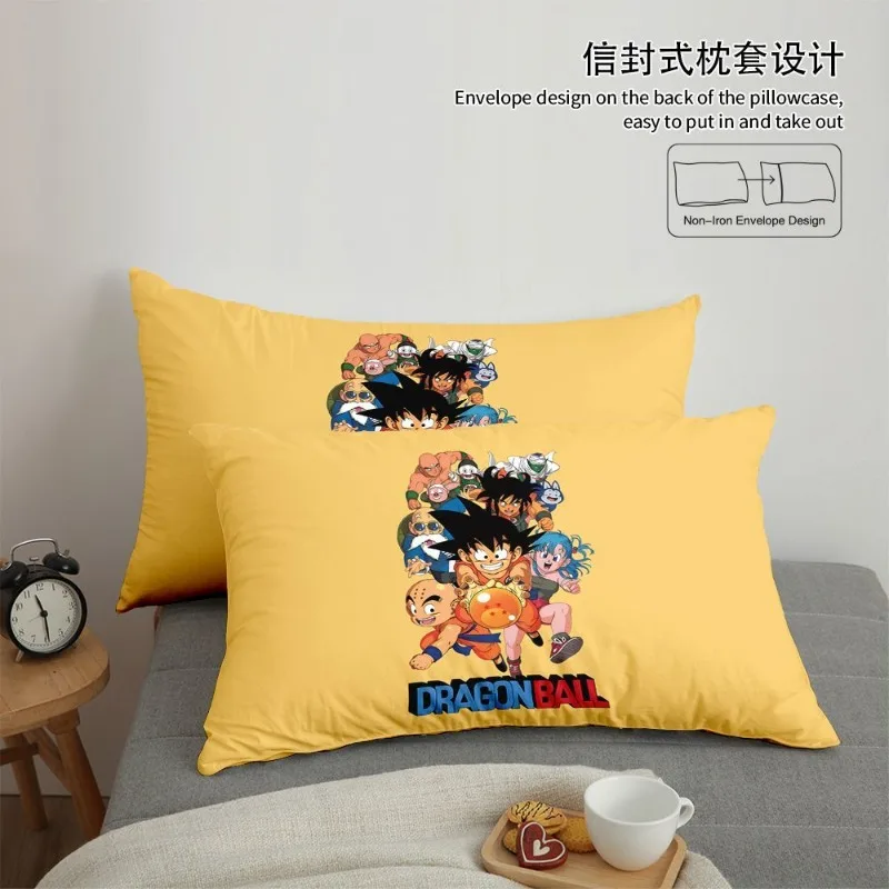 Dragon Ball Son Goku Vegeta Kreatives Cartoon-Vierteiliges Set Studentenwohnheim Anime Bettbezug und Bettlaken Dreiteiliges Set – Detail 6