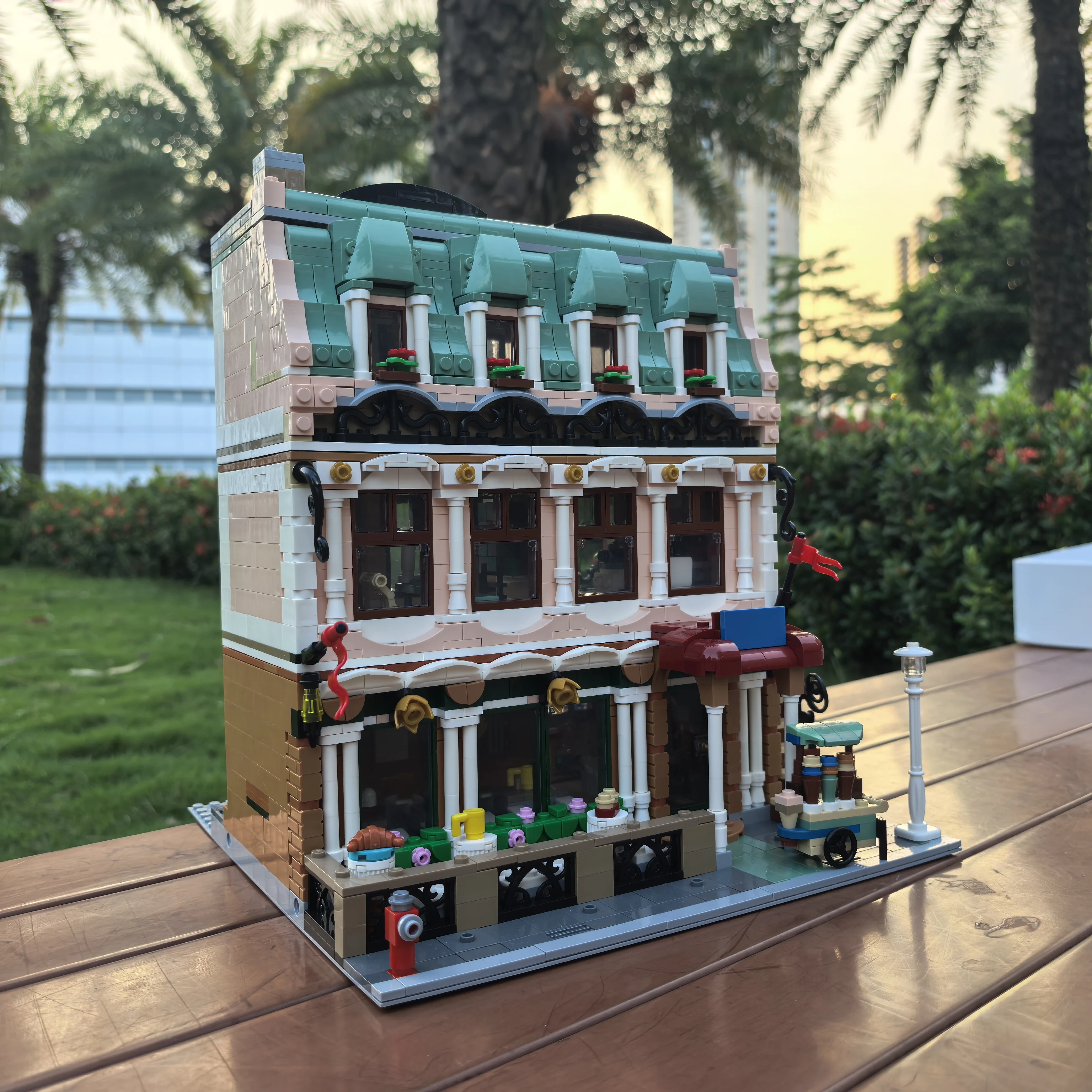 2693 Uds. Experto creativo MOC Boutique Museo de Bellas Artes bloques de construcción ciudad vista a la calle cafetería modelo juguetes de montaje regalo para niños