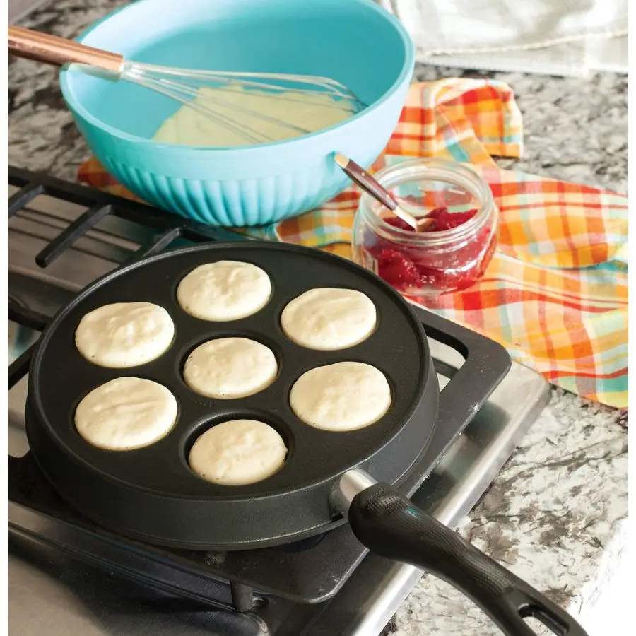 Panela dinamarquês Ebelskiver, preta 16,00 x 9,63 x 2,38 polegadas