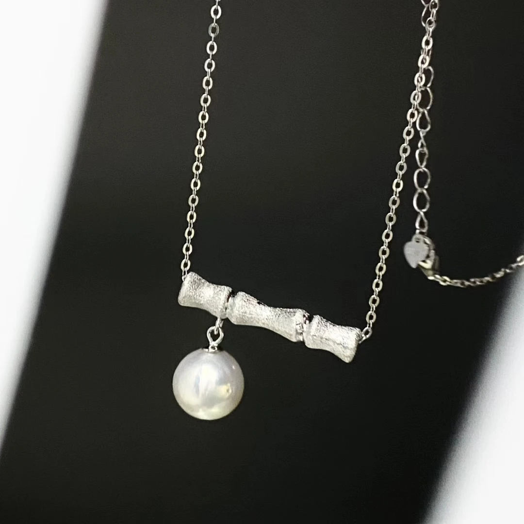 

S925 Sterling Silver Necklace Findings Jewelry Base Settings Mountings Parts Mounts for 10-11mm Pearls Stones 5pcs/lot