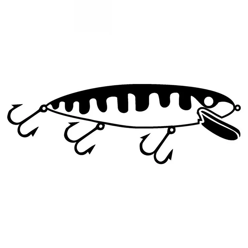 

Funny Fishing Bait Car Sticker High Quality Car Window Decoration Personality Pvc Waterproof Decal Black/white, 15cm*5cm