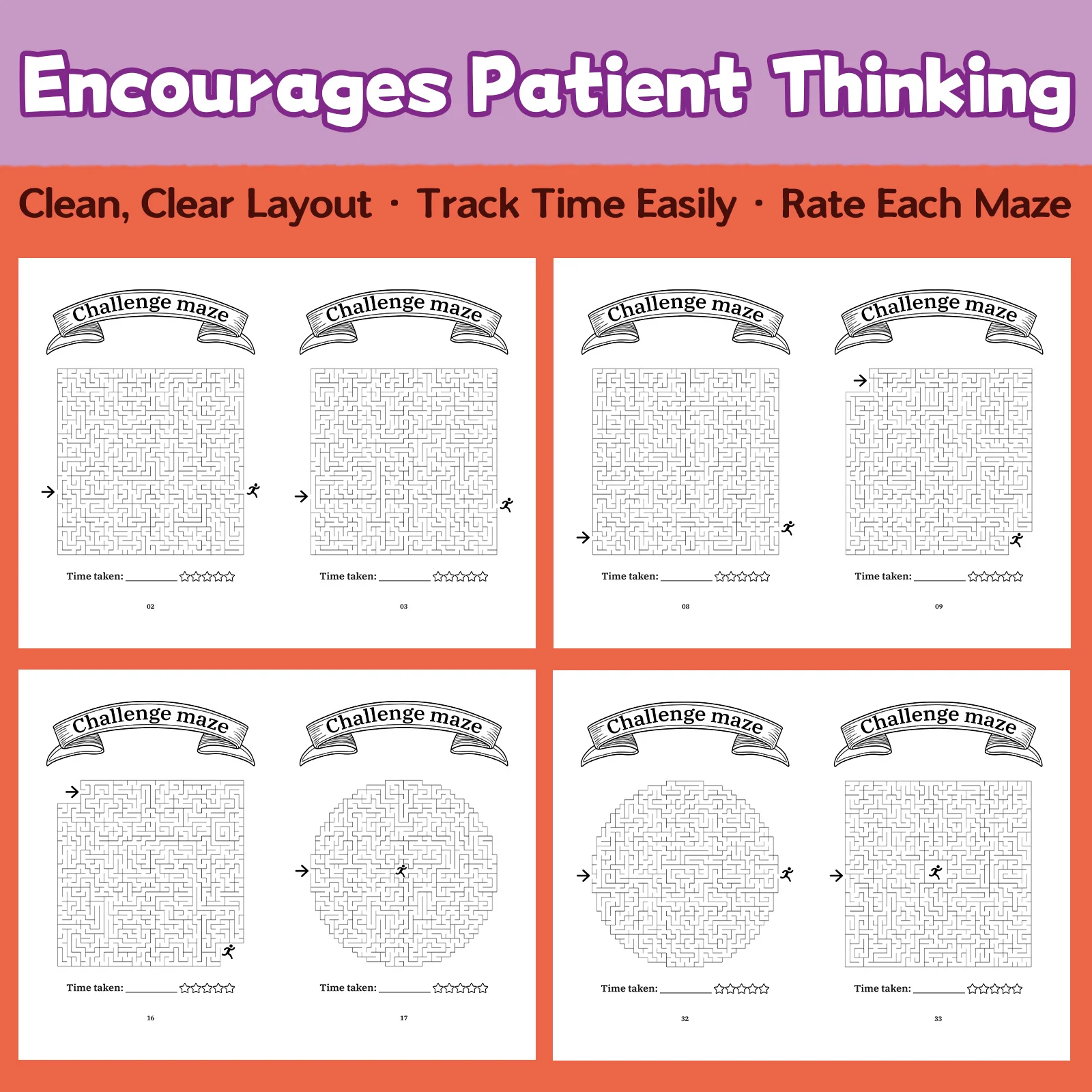 Maze Adventure: Challenge Level, Fun Maze Quest Activity for Focus, Visual Tracking, Patient Thinking