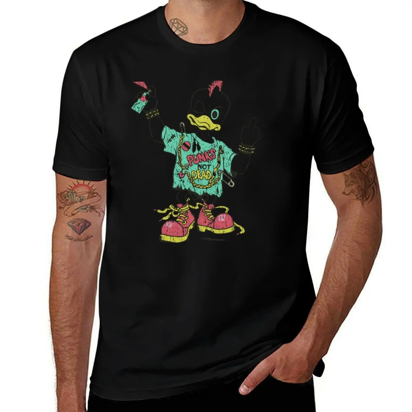 

Duck 1992 Dead Not Punks T-Shirt Basic Short Sleeve T-Shirt for Men