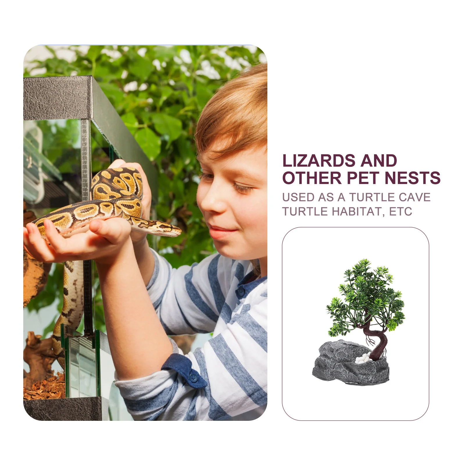 

Reptile Hide Cave Lifelike Resin Rocks Safe Hiding Place For Terrarium Aquarium Reptile Escaping Shelter Resin Stone Craft