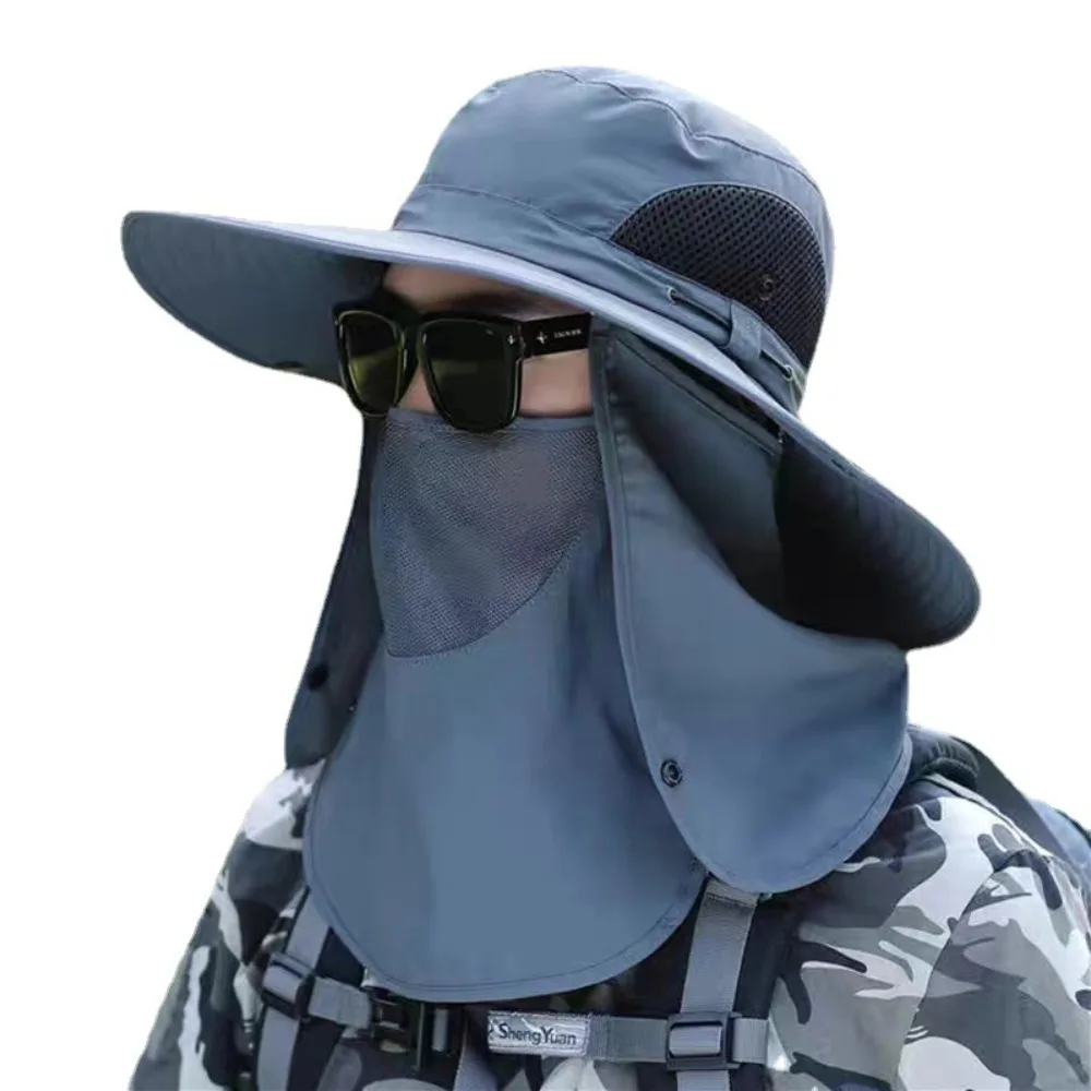 360 Gift Degrees Protection Sun Hat Wide Brim Anti-UV Agricultural Work Hat With Face Mask Outing Summer Fisherman Hat