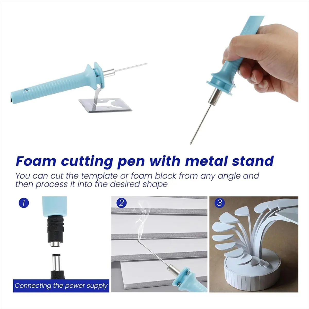 A24I Foam Cutter Pen, Wire Foam Cutter, Electric Foam Cutter Pen, Hot Cutting Tool for Art Making (50 mm) US Plug