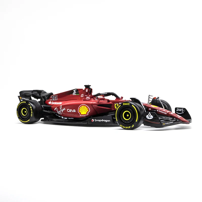 1:43 bburago mais recente f1 2022 scuderia ferrari F1-75 16 # leclerc 55 # sainz liga carro die cast modelo de carro brinquedo coleção presente