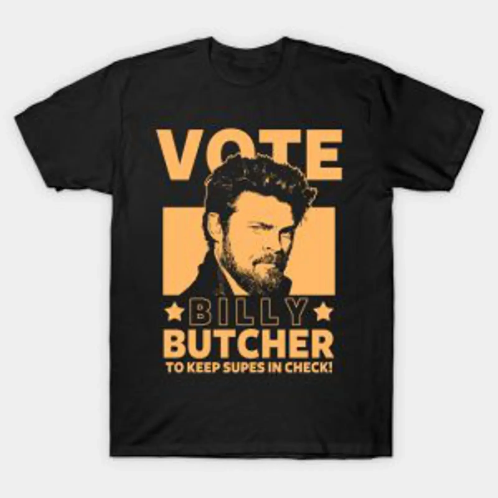 Billy Butcher T-Shirt Vintage-Washed Mode-Top für den Alltag Dehnbares Herren-Grafik-Shirt Bequeme Streetwear Vielseitig