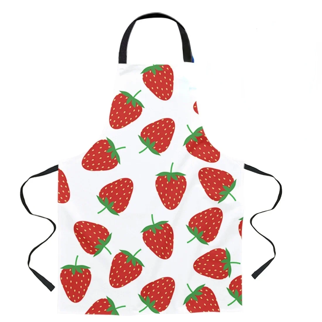 Fruit Strawberry Wood Grain Retro Apron Kitchen Home Cleaning Apron Haircut Apron Cooking Accessories Female Apron Delantal Chef