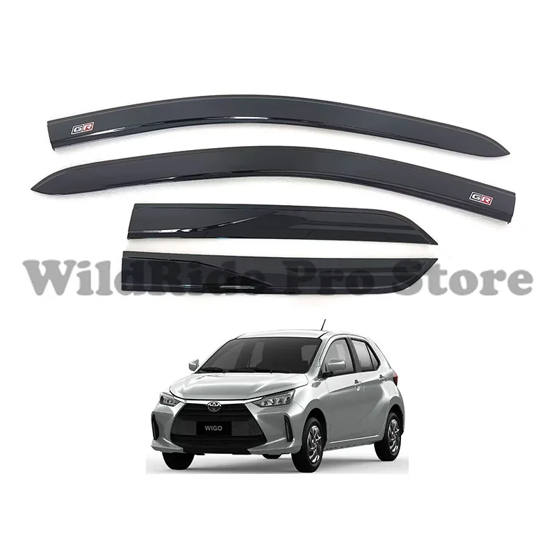 1 set 4pcs black injection molded rain guard for Toyota Wigo 2023 window rain visor waterproof strip wholesale