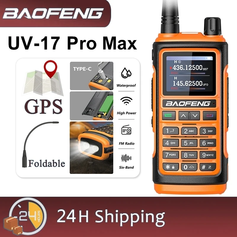 

Baofeng Uv 17 Pro Max Gps Walkie Talkie Air 108-136Mhz Six Band Long Range Walkie Talkies Wireless Copy Frequency Ham Radio