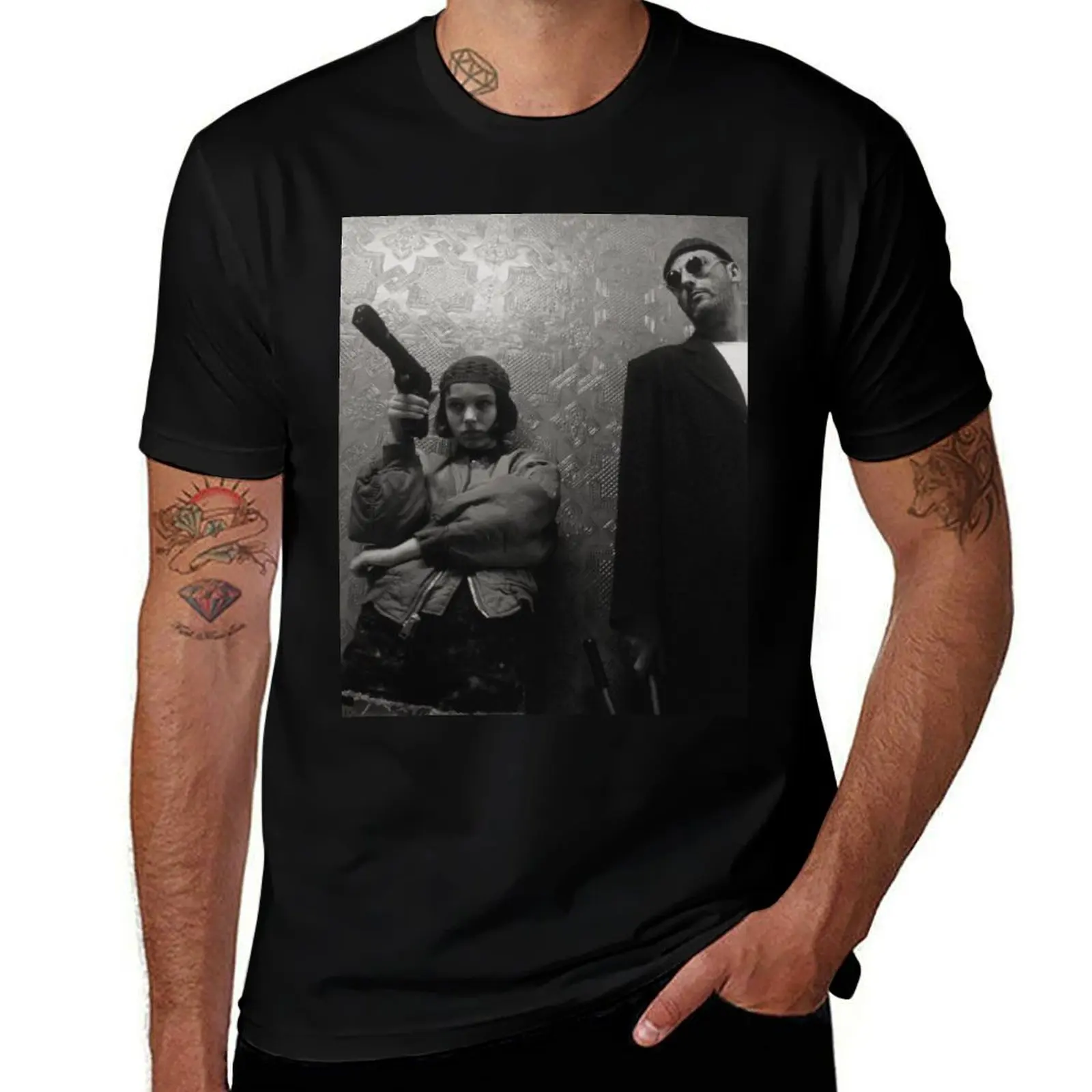 

Leon the professional midcentury retro movie poster T-Shirt t shirts for man cotton funny cotton t shirts man 100%