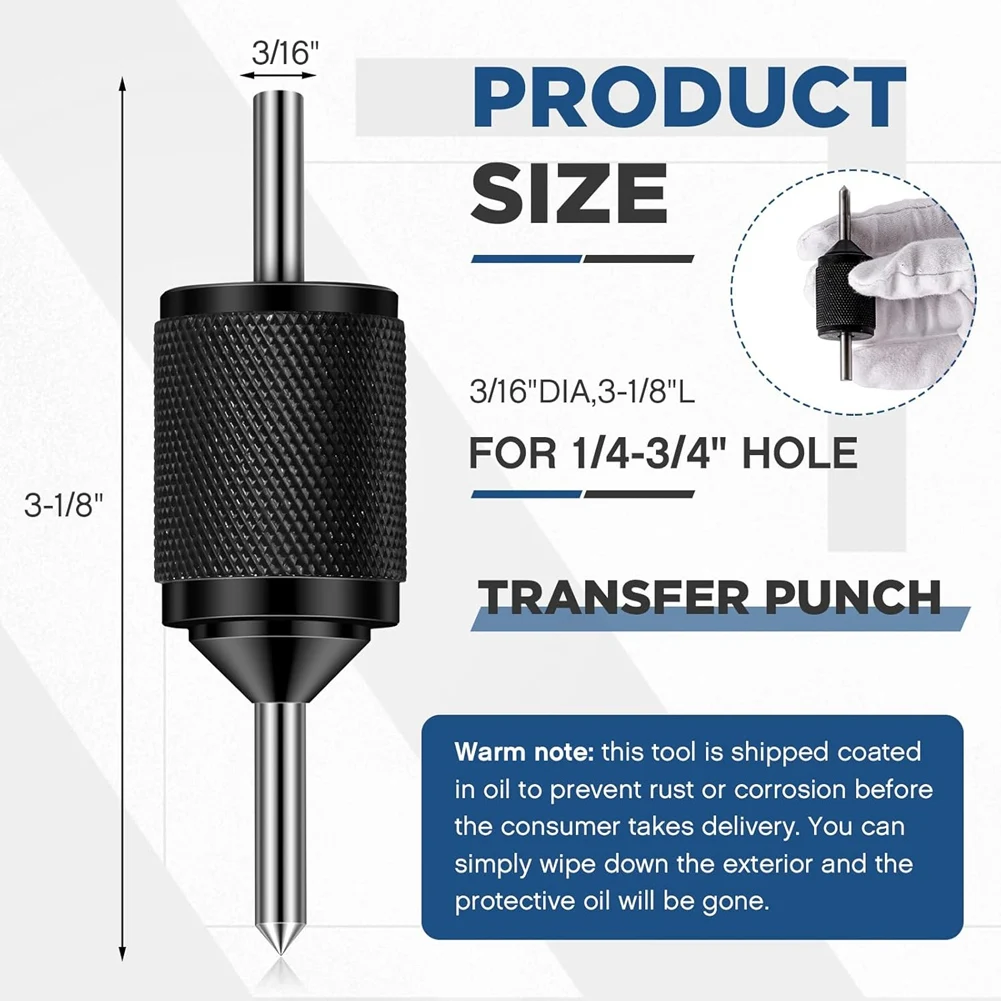 A34R Universal Transfer Center Aligner Transfer Punch Metal Hardened Pin Machine Tools Range 3/16inch to 5/8inch for Workshop