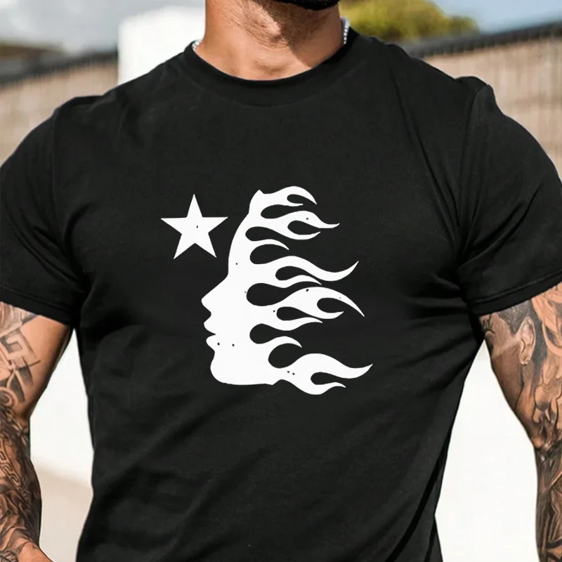 

Мужская футболка с принтом «Пламя», в стиле хип-хоп, уличная мода, унисекс, повседневная, стильная, с коротким рукавом