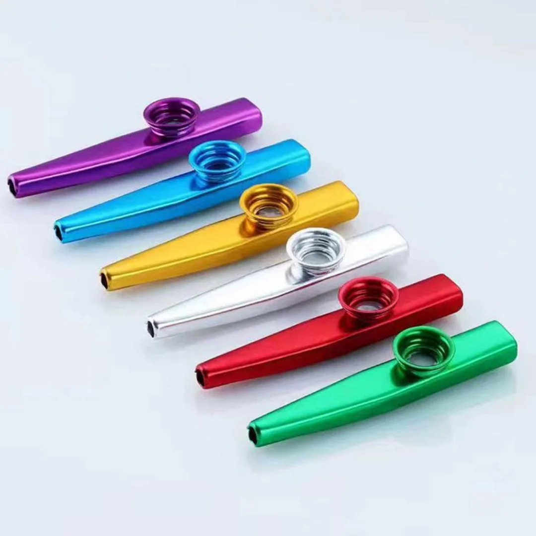 7 Stück Metall-Kazoos, schlichtes Design, leicht, Kazoo für Anfänger, Gitarre, Ukulele, Violine, Instrument, Musikliebhaber, die – Detail 1