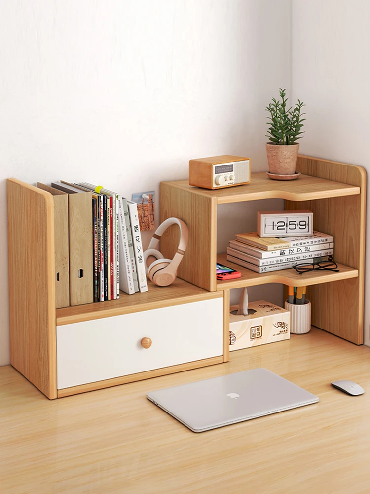 Solid Wood Desk Bookshelf Desk Storage Shelf Dormitory Multi-layer Shelf Layered Shelf Strong and Durable Say Goodbye To Clutter