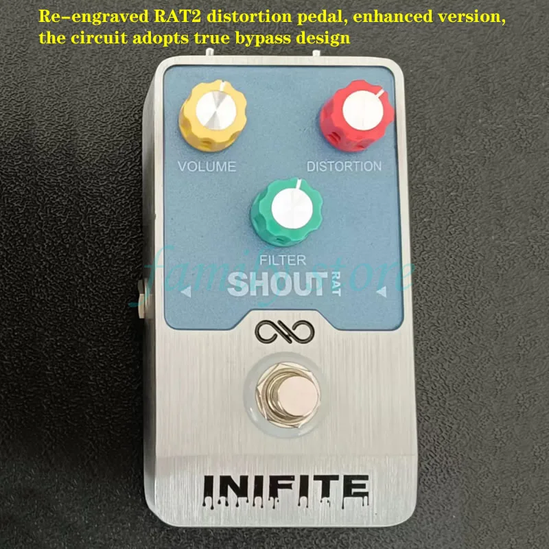 Re-engraved RAT2 distortion pedal, Use genuine op07 chips，enhanced version, the circuit adopts true bypass design