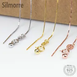 1PC 925 Sterling Silver 45CM Adjustable Chain for DIY Necklace Making Fine Jewelry Findings Accessories