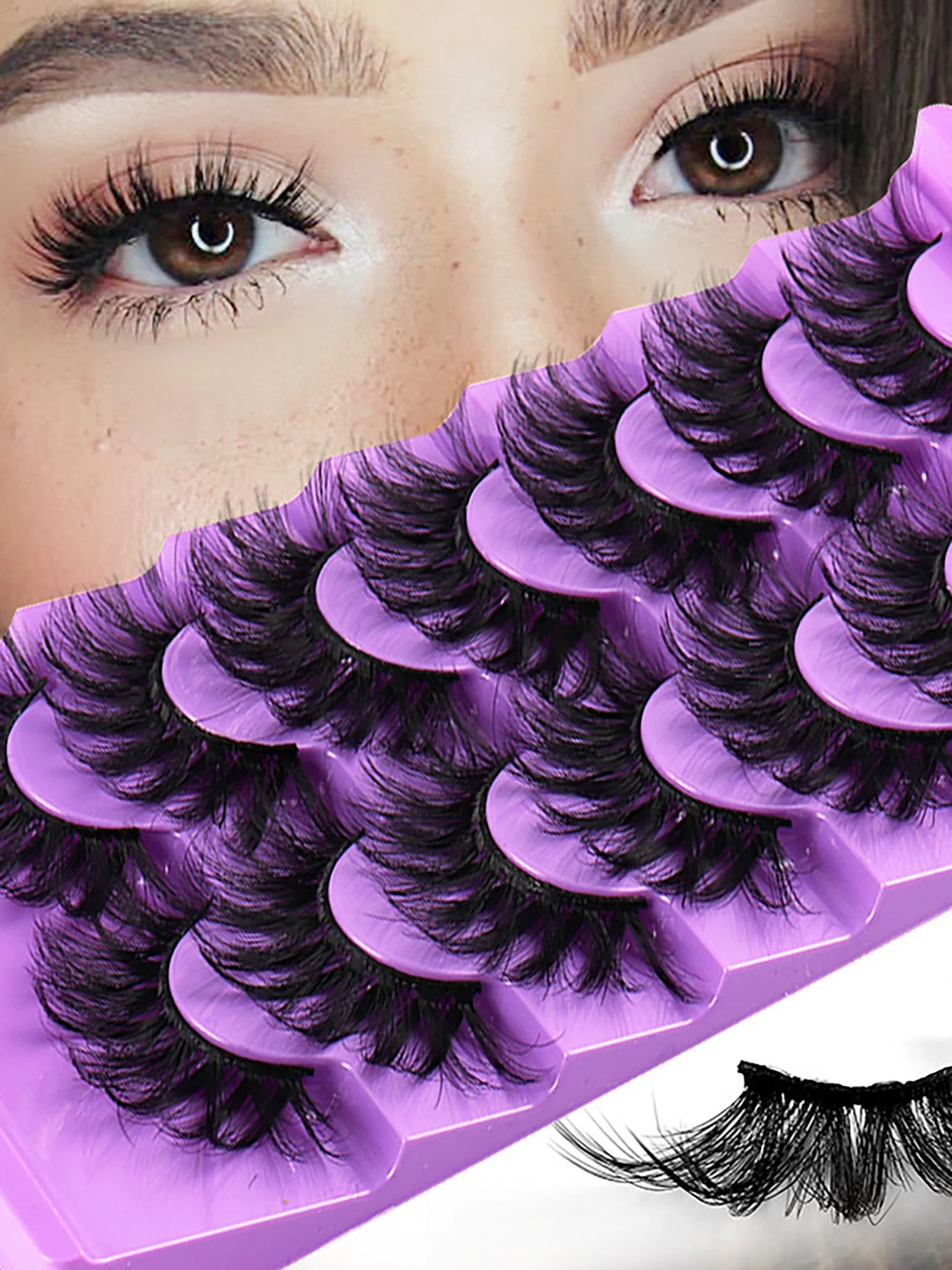 7 pares de cílios postiços encaracolados naturais fofos e brincalos, extremamente naturalmente, maquiagem de olhos fofa e viva