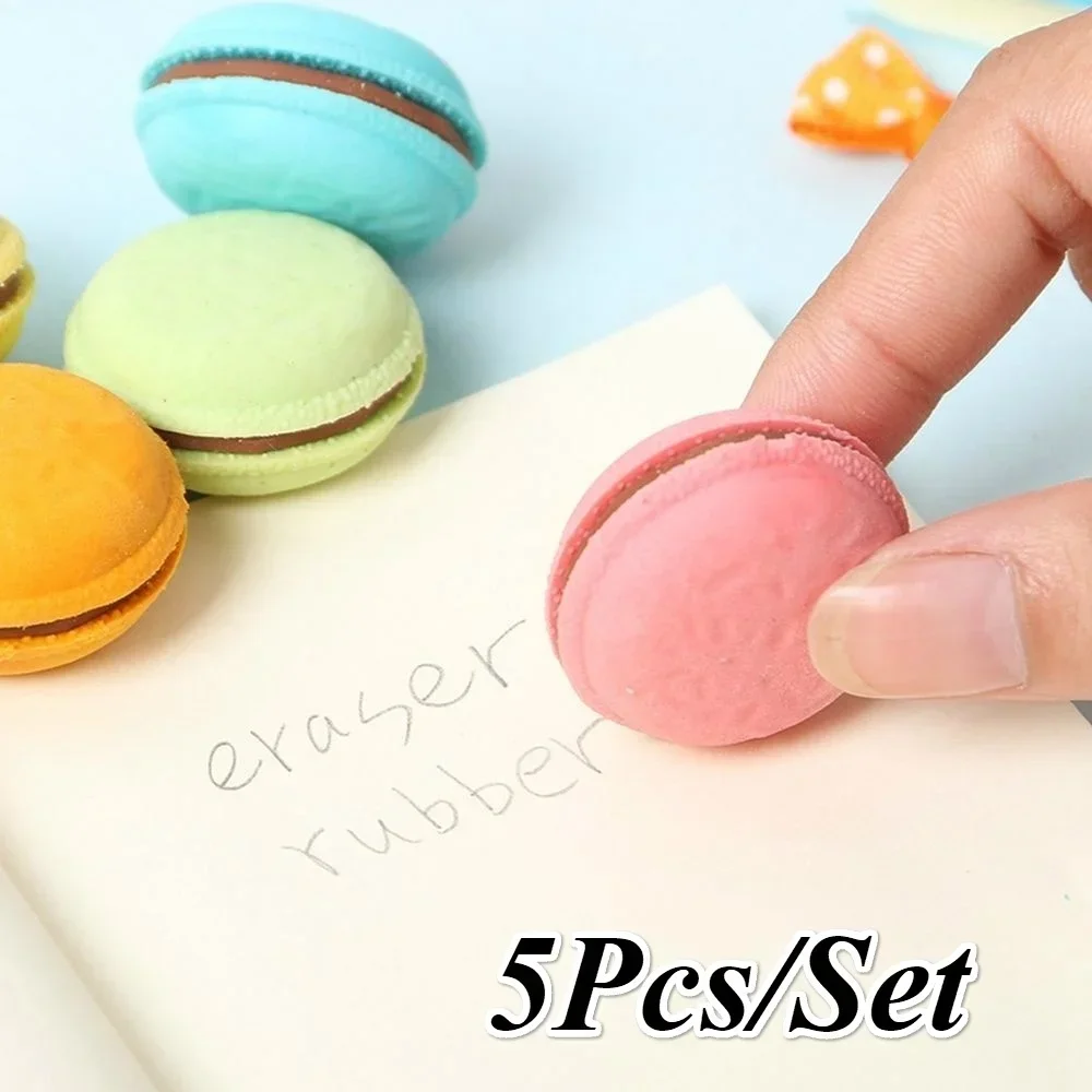 5Pcs Colorful Kawaii Macaron Rubber Creative Correction Erasers Girls Gift School Office Writing Supplies Cute Stationery