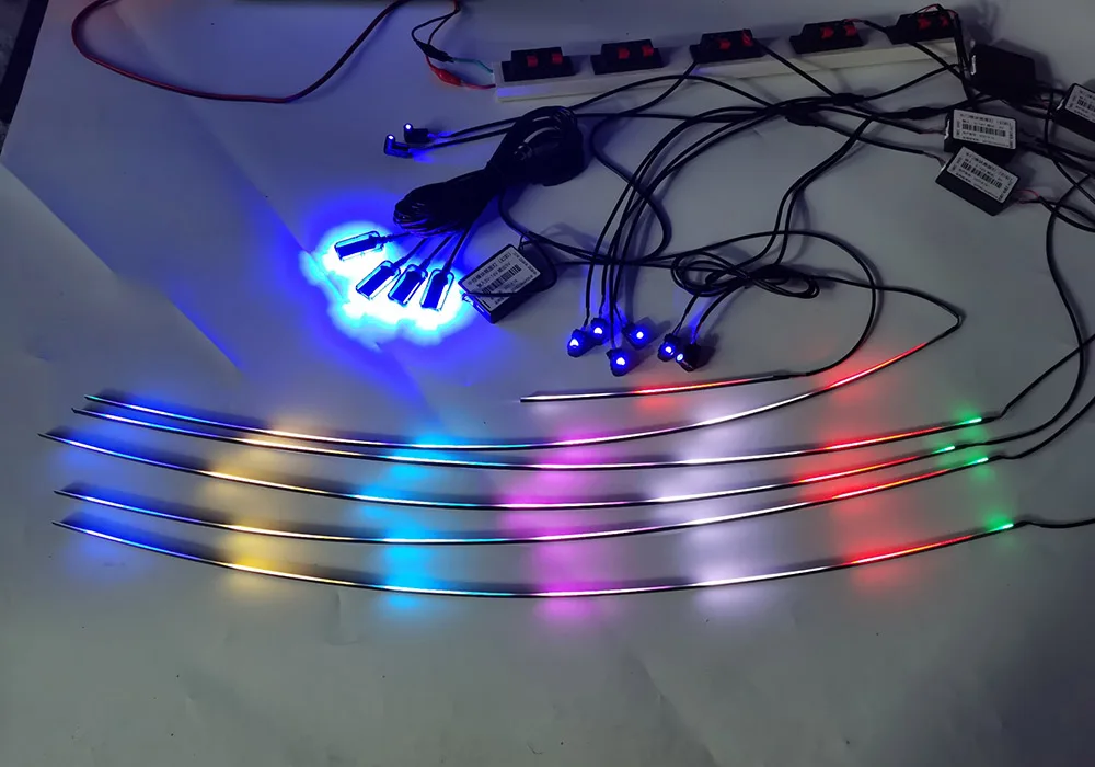 DIY Universal for Blade Ultra-thin LED Acrylic 3D Flash Ambient Light APP Control 210 Modes Neon Lamp