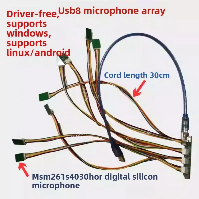 Driver-Free Microphone Array, 6/8/16 Mic Options, Sound Source Localization Device for Android/Linux/Windows